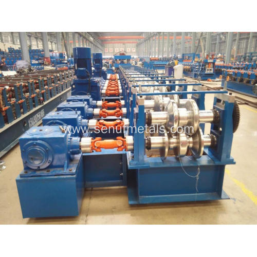 Automatic highway guardrail manufacturing machines